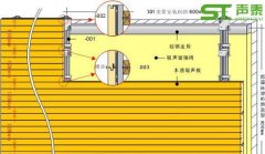 奧體中心墻面吸音板安裝節點圖