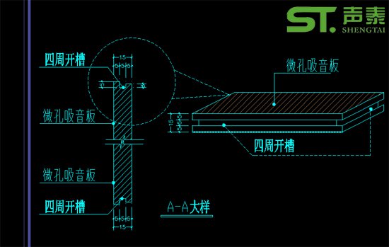 微孔吸音板設(shè)計及安裝節(jié)點大樣(圖1) 微孔吸音板設(shè)計及安裝節(jié)點大樣(圖1)